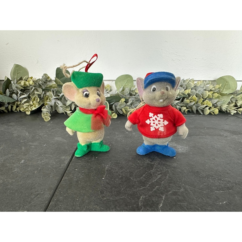 1990 McDonalds Rescuers Down Under Bianca Bernard Ornament Christmas flocked